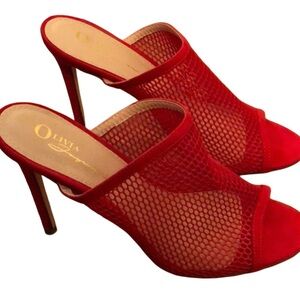 Red Mesh Heels